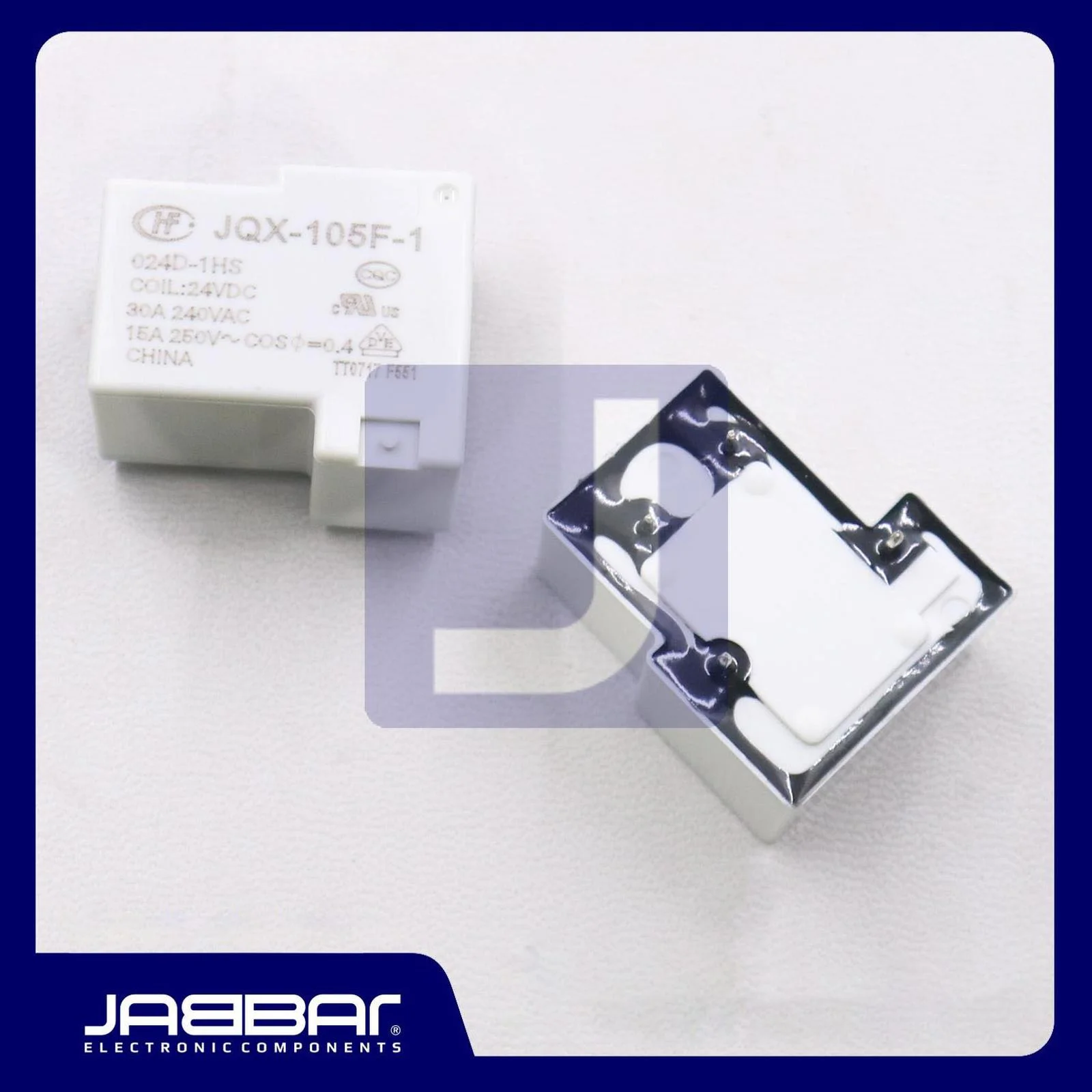 JQX-105F-1 024D-1HS COIL = 24VDC 30A 240VAC 4PIN