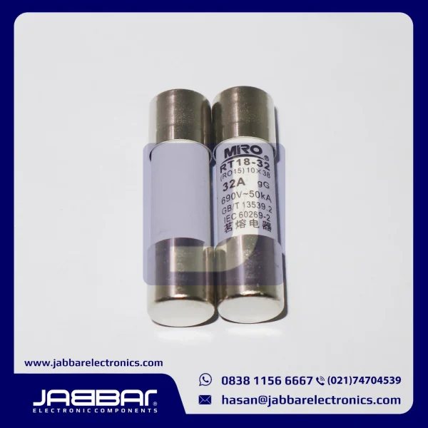 RT18-32 (RO15) 32A 690V-50kA CERAMIC FUSE (L= 3,8 cm W= 1 cm)