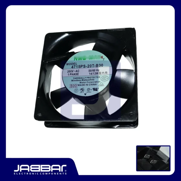 4715PS-20T-B30 200VAC 50-60Hz 1Phase 14-13W FAN (2 Pin - 12x12x3.8cm) - Sparepart elektronik