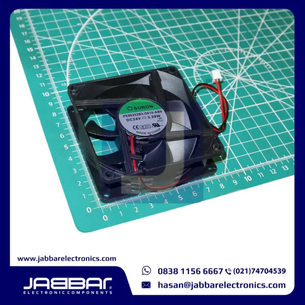 PE80252B3-D010-AB9 DC24V 3.29W FAN (2 Cable - 8x8x2.5cm)