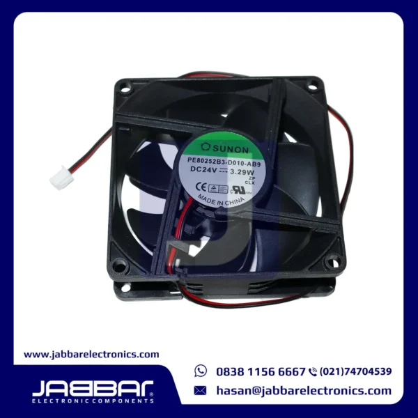 PE80252B3-D010-AB9 DC24V 3.29W FAN (2 Cable - 8x8x2.5cm)